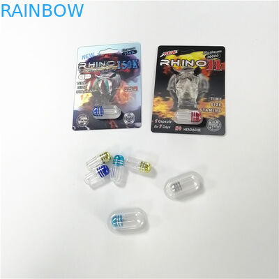 O costume de empacotamento do cartão da bolha do papel revestido imprimiu o bloco da cápsula do comprimido do rinoceronte 69 do efeito 3D