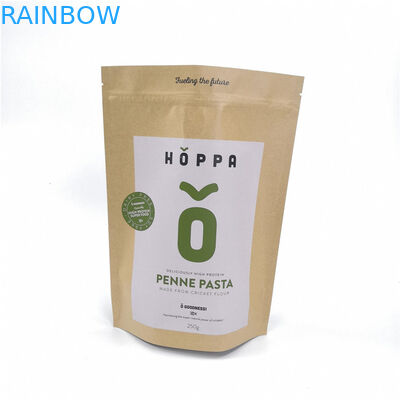 O alimento de empacotamento Kraft do saco de papel amigável de Eco levanta-se o pão/doces/frutos de Zipperfor