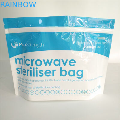 O reforço da parte inferior do Steriliser da micro-ondas do armazenamento do alimento ensaca o costume superior Resealable do zíper