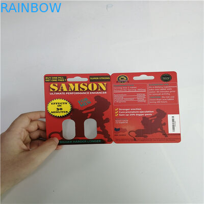 Os comprimidos masculinos do realce empolam o cartão impresso costume do comprimido 3D do sexo do rinoceronte 69 da embalagem do cartão