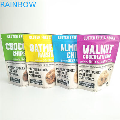 Sacos de empacotamento da prova do cheiro das cookies do empacotamento de alimento do saco sem glúten do petisco com Ziplock