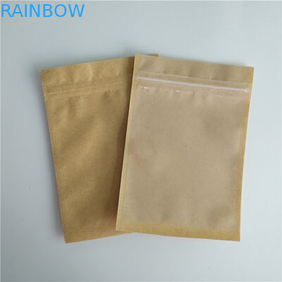Bens recicláveis dos sacos de papel feitos sob encomenda do descanso do saquinho do café da semente da cereja com janela
