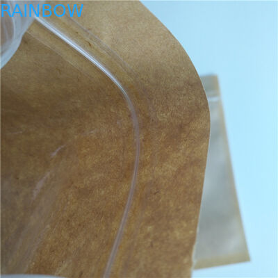 Bens recicláveis dos sacos de papel feitos sob encomenda do descanso do saquinho do café da semente da cereja com janela