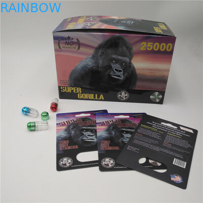 Material de embalagem masculino do furo do dobro de Gule do cartão de papel da bolha do realçador da energia da mosca para a cápsula