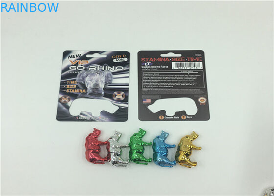 bens de empacotamento da bala do recipiente do rinoceronte 69 do cartão da bolha do comprimido do efeito do holograma 3D
