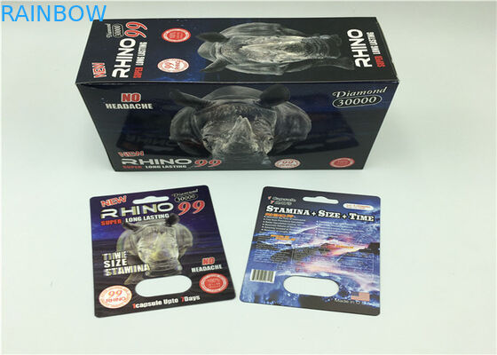 Cartão da bolha da cápsula do pó do rinoceronte que empacota para o comprimido sexual do realce do pó masculino