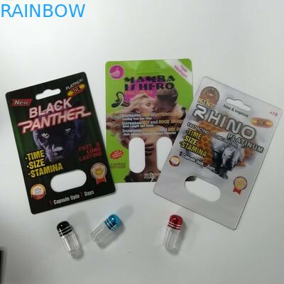 Os comprimidos sexuais do realce empolam a umidade de empacotamento do rinoceronte 69 do cartão - impermeabilize reciclável