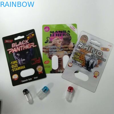 Os comprimidos sexuais do realce empolam a umidade de empacotamento do rinoceronte 69 do cartão - impermeabilize reciclável