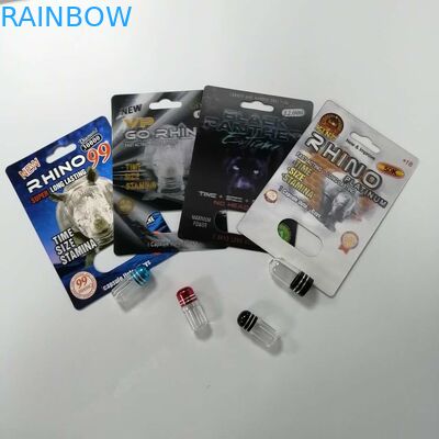 Os comprimidos sexuais do realce empolam a umidade de empacotamento do rinoceronte 69 do cartão - impermeabilize reciclável