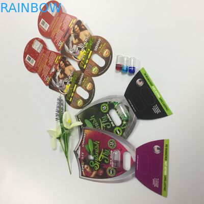 Marque o cartão da bolha dos comprimidos da cápsula do rinoceronte 69 embalagem plástica dos comprimidos do sexo 3d personalizada