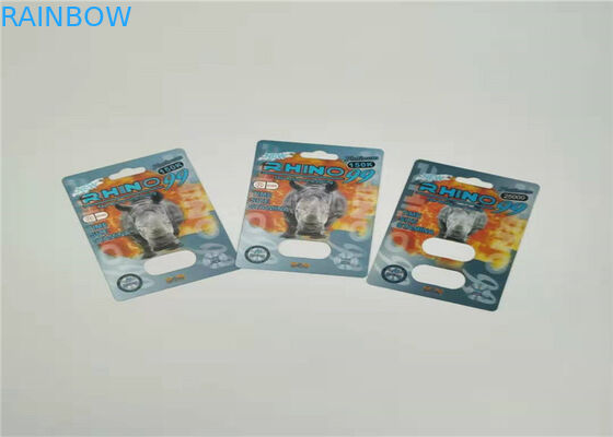 Cartão da bolha do efeito da mamba 3d que empacota a impressão personalizada para comprimidos do sexo da cápsula
