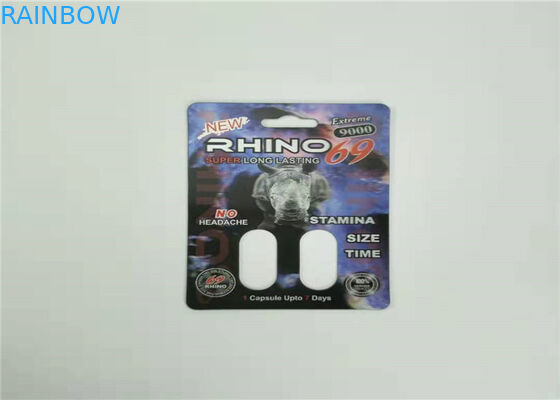 Cartão da bolha do efeito da mamba 3d que empacota a impressão personalizada para comprimidos do sexo da cápsula