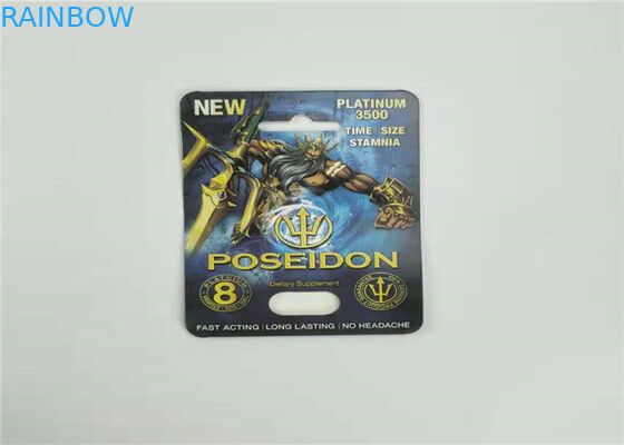 Do cartão amigável da bolha de Eco caixa de exposição de empacotamento do cartão de papel do rinoceronte 7 para a cápsula masculina do realçador