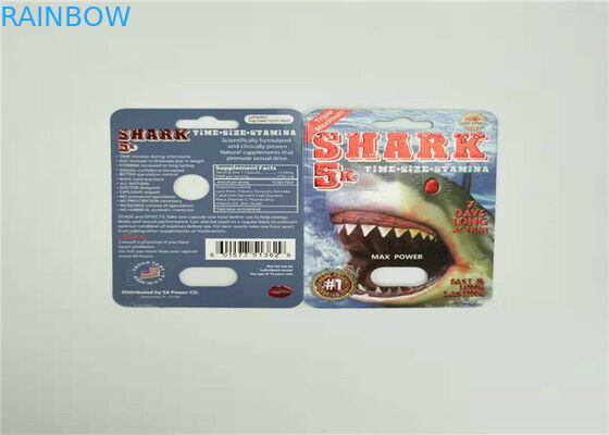 Do cartão amigável da bolha de Eco caixa de exposição de empacotamento do cartão de papel do rinoceronte 7 para a cápsula masculina do realçador