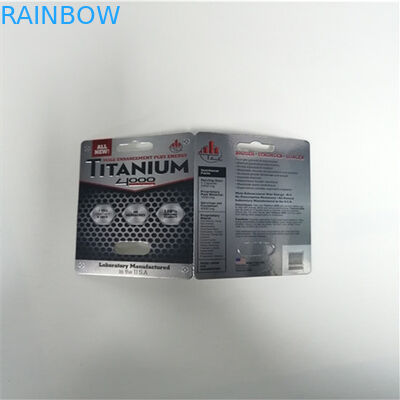 Stiff de empacotamento da caixa de cartões da bolha 3d da pantera 7K branca para o comprimido masculino do realce