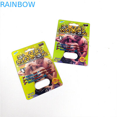 Bolha plástica da corrediça caprichosa que empacota a tampa plástica do cartão preto de Mamsa 3d para comprimidos do sexo