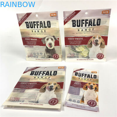 O logotipo UV do saco forte dos alimentos para animais de estimação da prova do cheiro da selagem imprimiu com os entalhes fáceis do rasgo da abertura