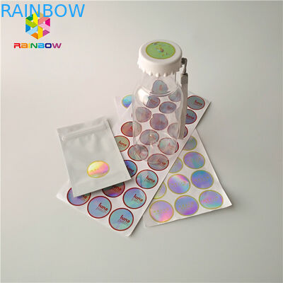 A luva do psiquiatra da garrafa/frasco etiqueta em volta da etiqueta holográfica do holograma do laser 3d