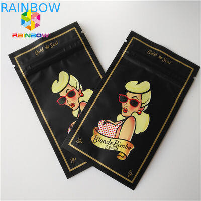 O Ziplock feito sob encomenda Resealable ensaca o empacotamento da erva daninha do cânhamo da prova CBD do cheiro do malote de 1G Mylar