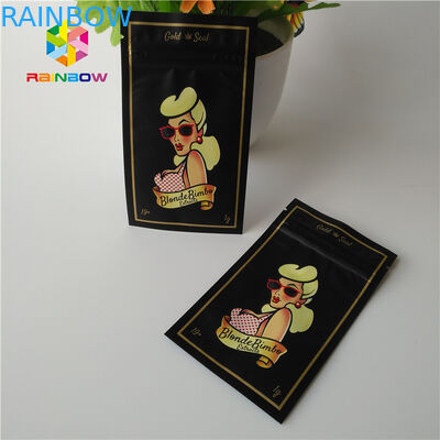 O Ziplock feito sob encomenda Resealable ensaca o empacotamento da erva daninha do cânhamo da prova CBD do cheiro do malote de 1G Mylar