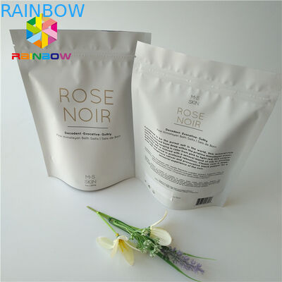 A folha impressa Ziplock levanta-se o corpo de empacotamento cosmético do coco/café do saco esfrega