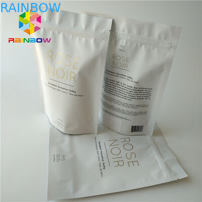 A folha impressa Ziplock levanta-se o corpo de empacotamento cosmético do coco/café do saco esfrega