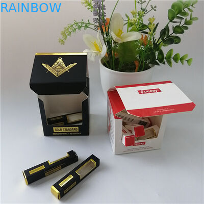 A folha quente de empacotamento da caixa de papel da janela clara que carimba o logotipo imprimiu para o presente/cosméticos de embalagem