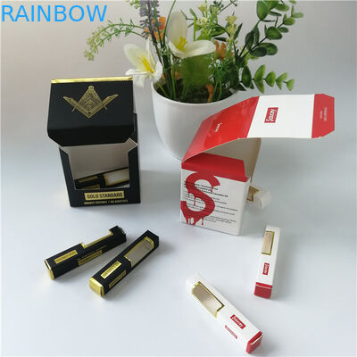 A folha quente de empacotamento da caixa de papel da janela clara que carimba o logotipo imprimiu para o presente/cosméticos de embalagem