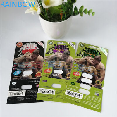 O comprimido sexual de empacotamento personalizado do realce do desempenho do homem do bloco de bolha 3D empola