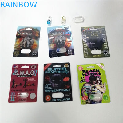 Bloco plástico da medicina dos comprimidos vermelhos do sexo da bala do frasco das cápsulas da ampliação do pênis do rinoceronte 69