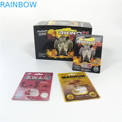 Bloco plástico da medicina dos comprimidos vermelhos do sexo da bala do frasco das cápsulas da ampliação do pênis do rinoceronte 69