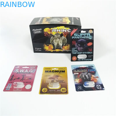 Bloco plástico da medicina dos comprimidos vermelhos do sexo da bala do frasco das cápsulas da ampliação do pênis do rinoceronte 69