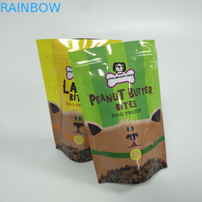 A impressão de Digitas levanta-se os alimentos para animais de estimação dos sacos do malote do zíper que embalam o material plástico