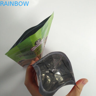 A impressão de Digitas levanta-se os alimentos para animais de estimação dos sacos do malote do zíper que embalam o material plástico