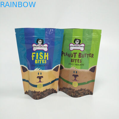 A impressão de Digitas levanta-se os alimentos para animais de estimação dos sacos do malote do zíper que embalam o material plástico