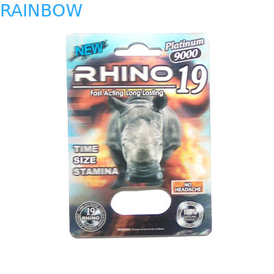 Os comprimidos masculinos de empacotamento da pantera/mamba/rinoceronte V7 do realce da caixa de papel de impressão de Gravnre aplicaram-se