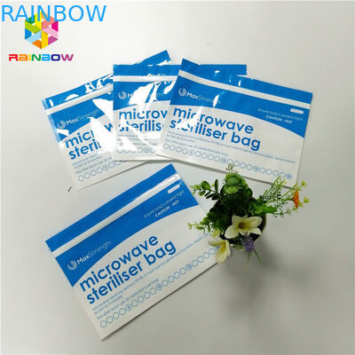 O esterilizador plástico da micro-ondas levanta-se sacos do malote do zíper para o alimentador/garrafa do bebê