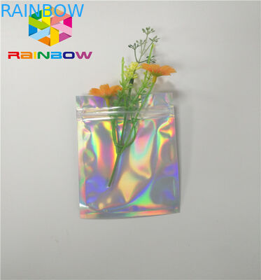 Sacos de papel personalizados zíper do holograma de Mylar para produtos dos cosméticos da colagem da pestana