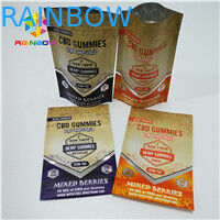 Saco de empacotamento da soldadura térmica 1/8oz 1/2oz 1oz CBD Gummies do malote longo da folha do tempo