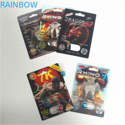 Bolha plástica do RINOCERONTE durável que empacota o material masculino do papel revestido do cartão 3d Lenticular