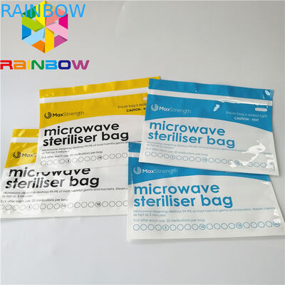 O comida para bebê está acima sacos do malote do zíper levanta-se o tipo do Steriliser do vapor da micro-ondas