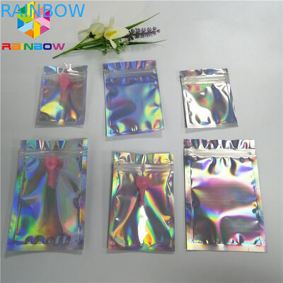 Do selo três lateral lustroso Ziplock instantâneo dos sacos de Mylar do holograma da estrela do brilho embalagem facial da máscara