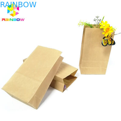 Empacotamento à prova de graxa biodegradável do petisco do saco da parte inferior lisa de papel de embalagem de produto comestível