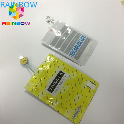 Calor - impressão feita sob encomenda de empacotamento selada dos sacos da folha um Resealable transparente claro lateral