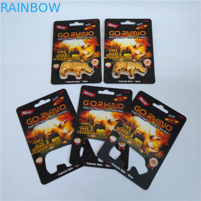 O empacotamento do cartão da bolha do uso do hardware vai papel reciclado recipiente da cápsula do furo do RINOCERONTE