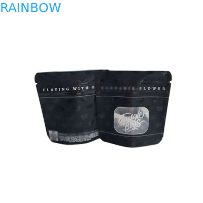 Malotes plásticos da superfície matte do preto que empacotam a janela dianteira clara transparente UV do ponto