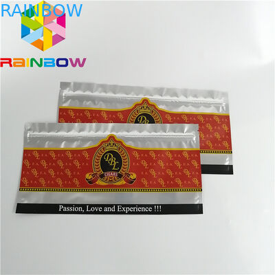 Malotes plásticos Ziplock Resealable que empacotam o armazenamento geado holográfico claro do alimento do charuto