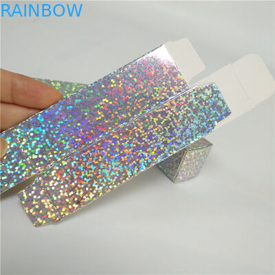 Pacotes cosméticos do tamanho holográfico de Packagings 2.5x2.5x8.5cm da caixa de papel para o brilho do bordo