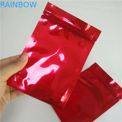 A prova material Mylar vermelho lustroso do cheiro do malote do fechamento do fecho de correr do produto comestível ensaca para comprimidos/erva daninha