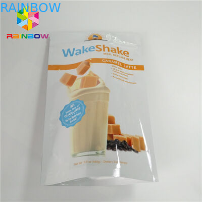 Os malotes plásticos de produto comestível que empacotam, a folha de alumínio estão ensacam acima bens Ziplock